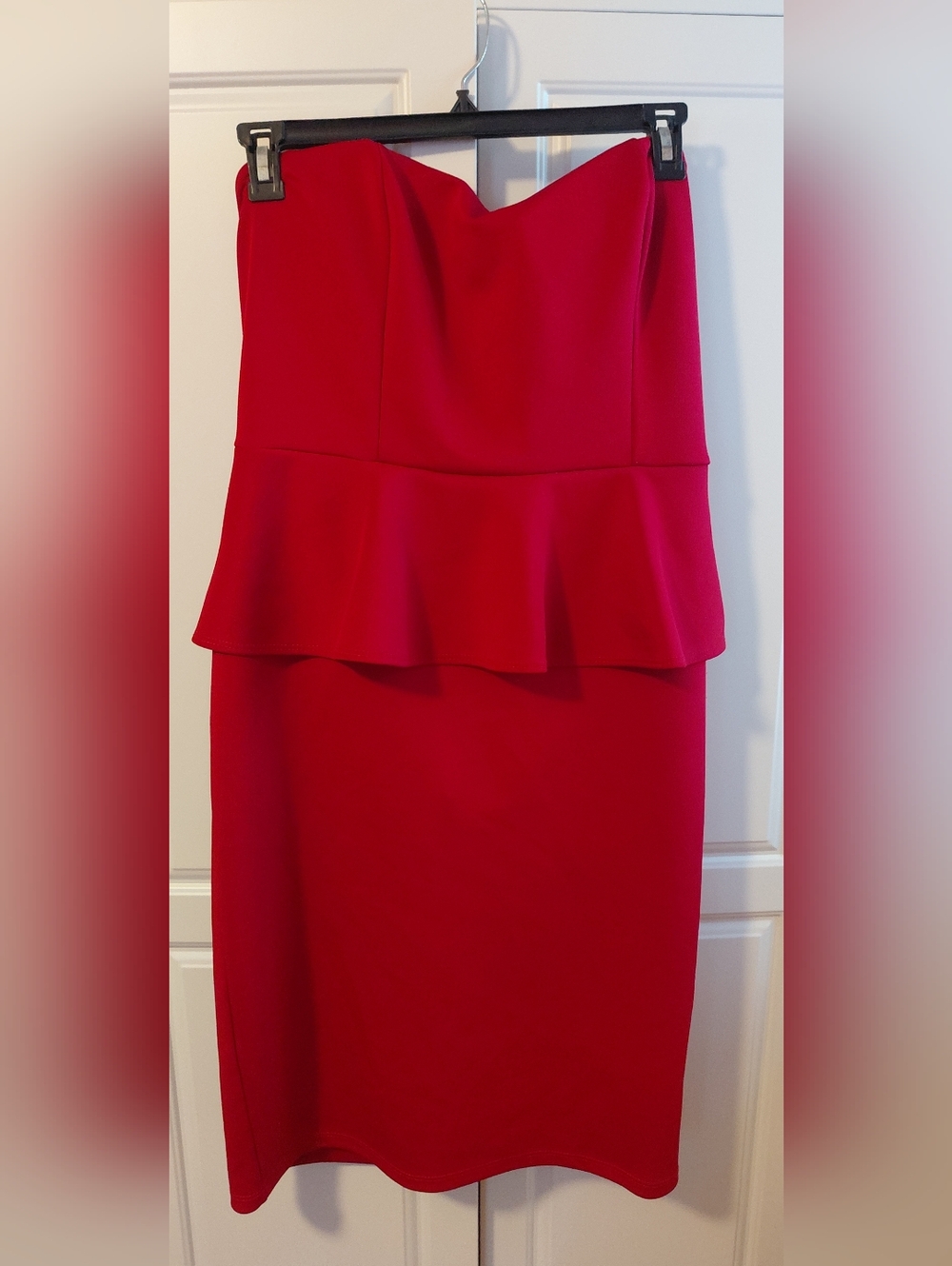 Red Peplum Pencil DRESS